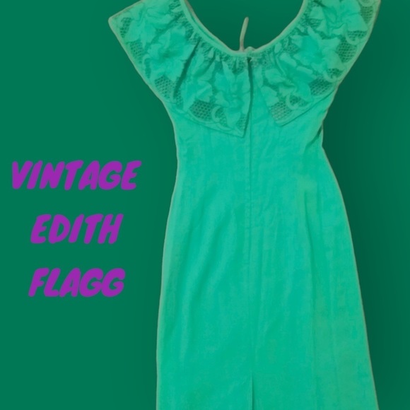 VINTAGE 1960s Edith Flagg dress Fit & Flair A-Line Rare 60s 50s 1950s - Picture 1 of 3